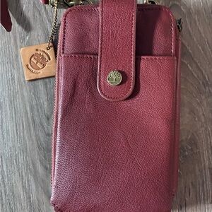 Timberland Burgundy Leather Crossbody